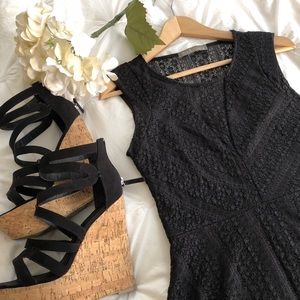 {Finn & Clover} Black Lace Skater Dress